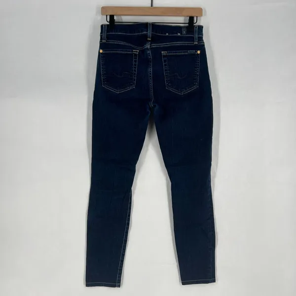 7‎ For All Mankind Jeans Womens 29 Blue Whiskering Denim Cotton Stretch Mid Rise - Image 7