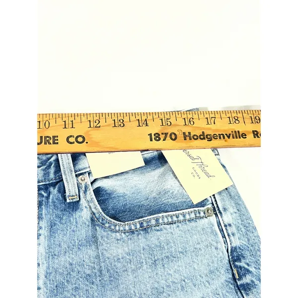 Universal Threads Denim Jeans Women 10R Medium Wash Distressed Patchwork‎ Baggy - Image 5