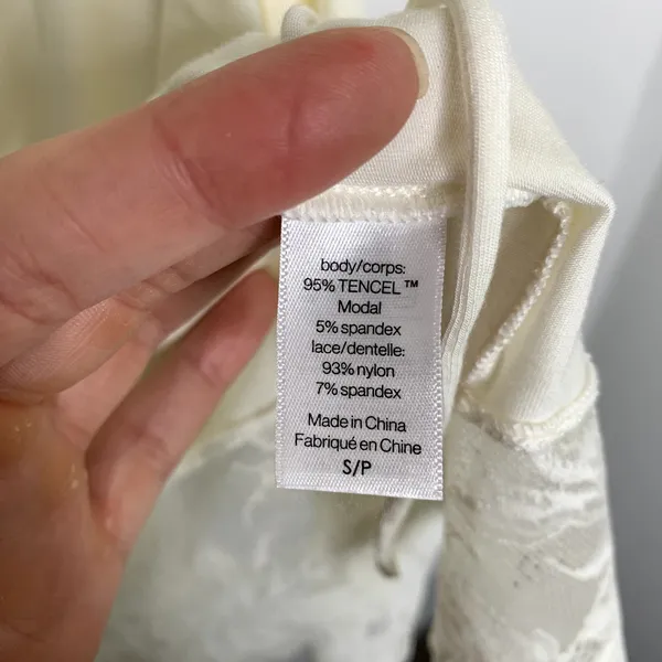 Eberjey Rosalia Tencel Modal Ivory Robe Lace Tie Womens Small - Image 15