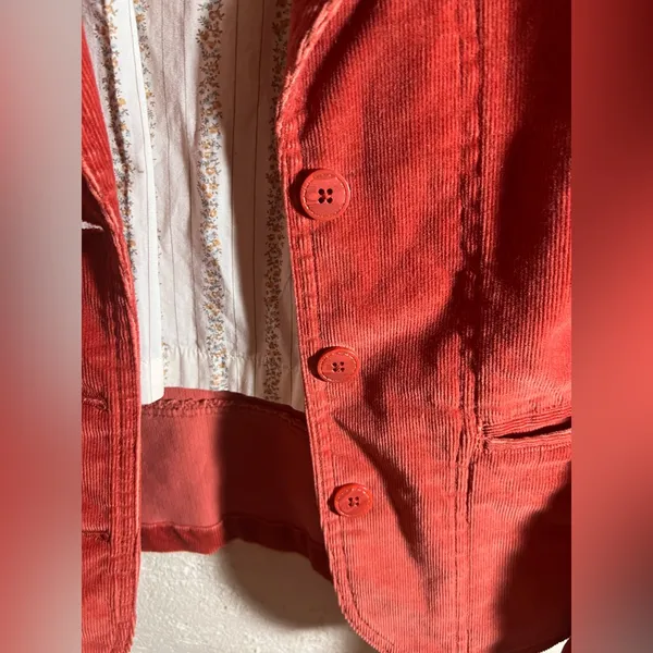 St. John's Bay Stretch Corduroy Jacket Burnt Orange button pockets gorpcore LG - Image 5