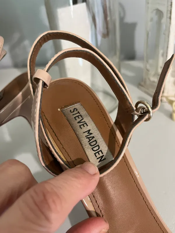 Steve Madden Reno Sandals High Heels Stiletto Tan Size 8.5 - Image 3