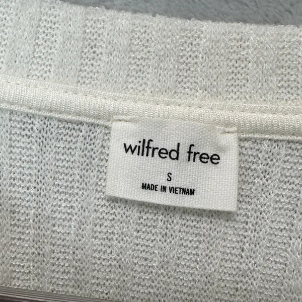 Wilfred Free Aritzia Ivory Ribbed Long Sleeve Sweater Sz S Minimalist Clean Girl - Image 4