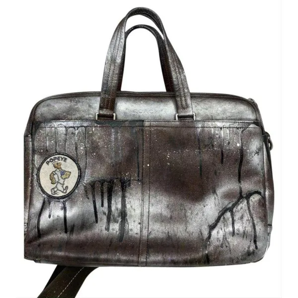 COACH Vintage Leather Brief Case Customized - Image 12