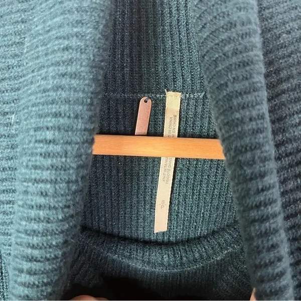 Free People Softly Structured Turtleneck Teal‎ Blue Sweater S - Image 6