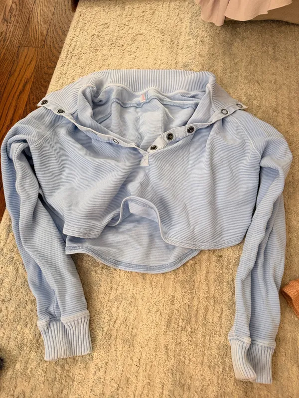 free people blue sweatshirt - Image 3
