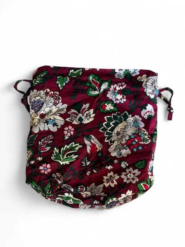 NWOT Vera Bradley Burgundy Floral Drawstring Pouch - Image 6