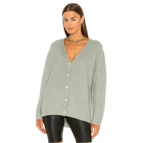 All Saints Green Bay Leanne Oversized Knit Cardigan Sweater Wool & Alpaca Medium - Image 2