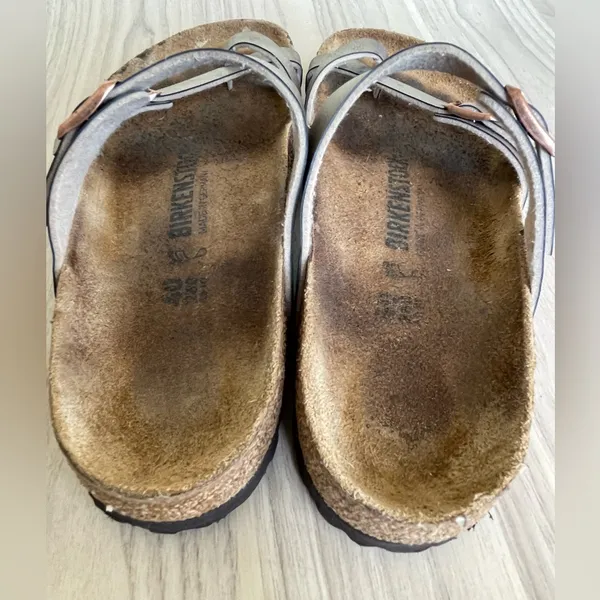 Birkenstock Silver Strappy Sandals - Image 8
