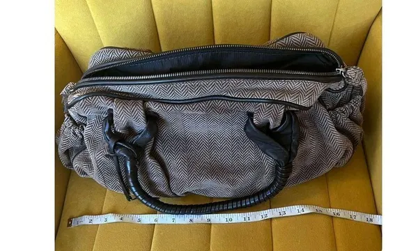 Giorgio Armani vintage fabric with Leather Hand Bag - Image 12