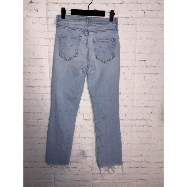 MOTHER The Mid Rise‎ Dazzler Crop Fray Jeans Sun Kissed Light Wash Size 25 - Image 5
