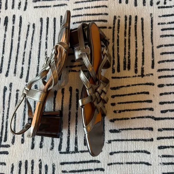 Robert Clergerie Metallic Silver Sandals Size 7 TWO LEFT SHOES - Image 4