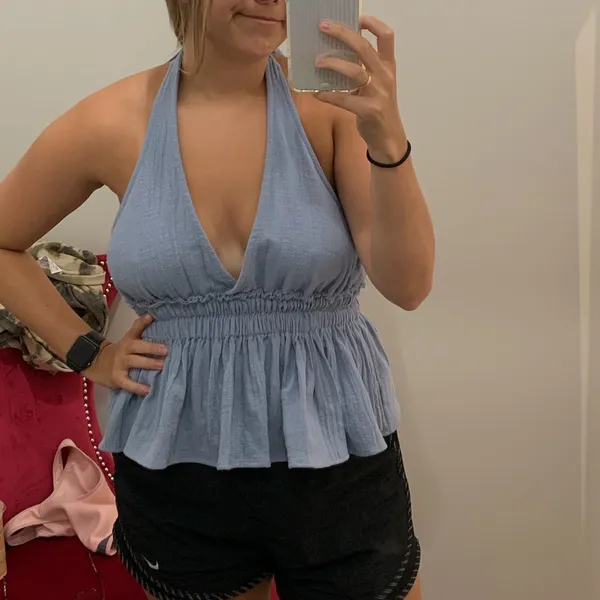 Women's Blue Halter Top Size M - Image 4