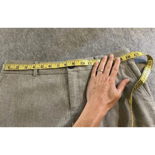 Banana Republic Martin Fit Wool Blend Wide Leg Gray Trouser Pant 8, Office - Image 8