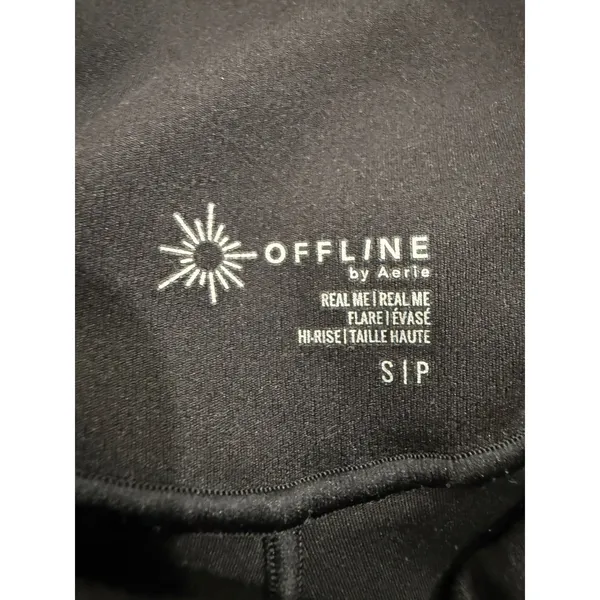 OFFLINE by Aerie Real‎ Me Flare Hi Rise Black Athletic Pants Size S - Image 4