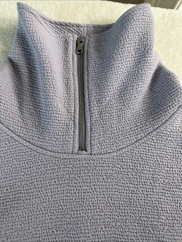 CALIA Lavender Half-Zip Waffle Knit Turtleneck Sweater - Image 3