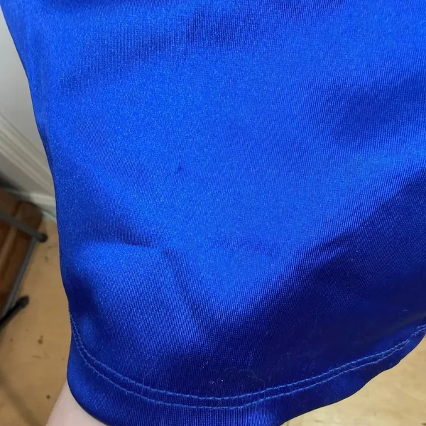 NEW IRIS electric blue bodycon stretch‎ formal adjustable mini dress shiny gloss - Image 8