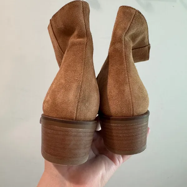 Aquatalia Reeta Tan Brown Weatherproof Suede Ankle Boots Made in Italy Womens 7 - Image 9