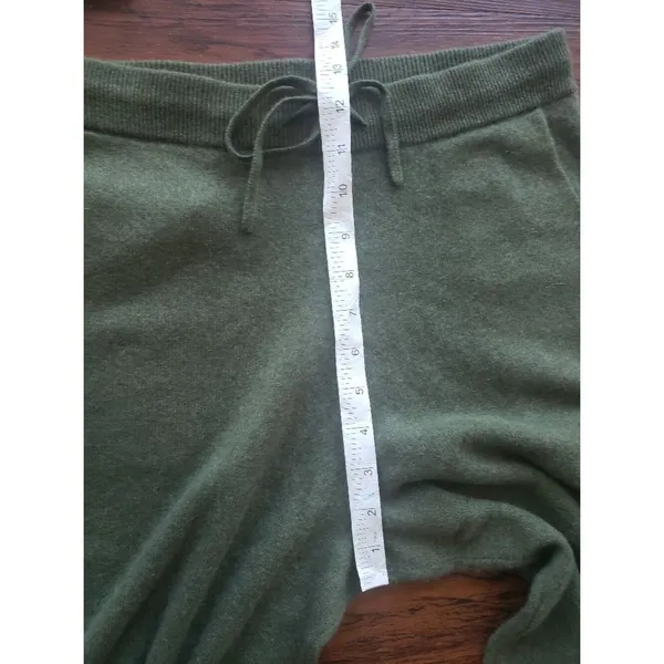 Filoro 100% Cashmere Army Green Knit Jogger Pants Size S New Lounge Luxury - Image 4