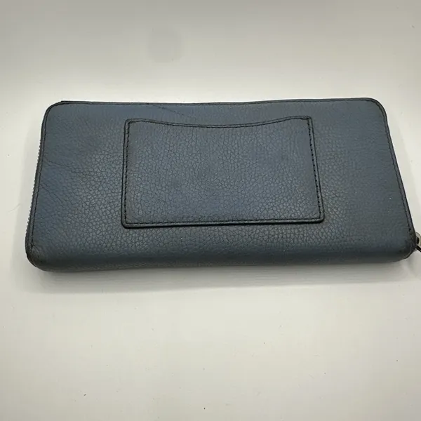 Michael Kors Jet Set Travel Zip Around Continental Wallet Blue Pebbled Leather - Image 6