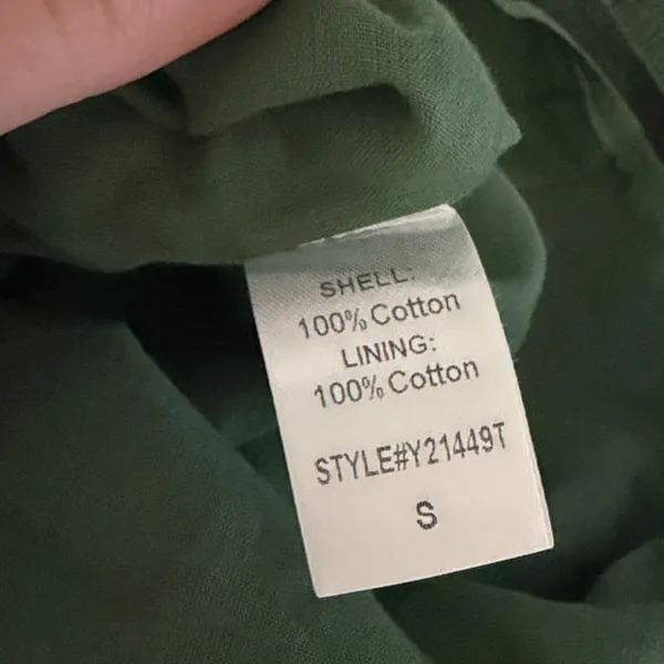 Pomander Place x Tuckernuck Green Smocked Tier‎ Mini Dress Cotton Long Sleeve S - Image 8