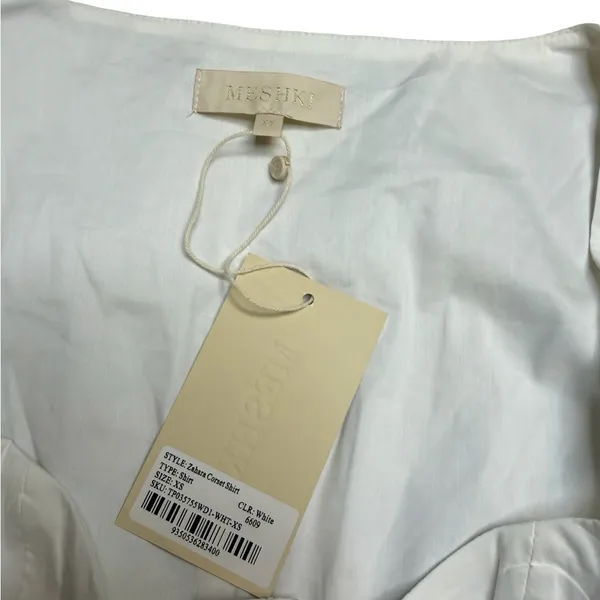 ✨Meshki Zahara Corset Shirt White‎ Long Sleeve Crop Top NWT XS✨ - Image 5
