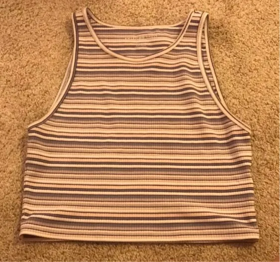 American Eagle Outfitters Striped Crop Top - Image 4