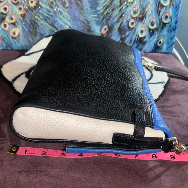 Vintage Kate Spade Colorblock Pebbled Leather Crossbody/Clutch Bag - Image 5