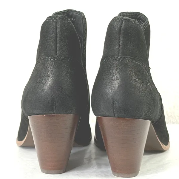 Frye Reina Cutout Ankle Boots Black Leather Western Pointed Toe Women's‎ 7.5 - Image 7