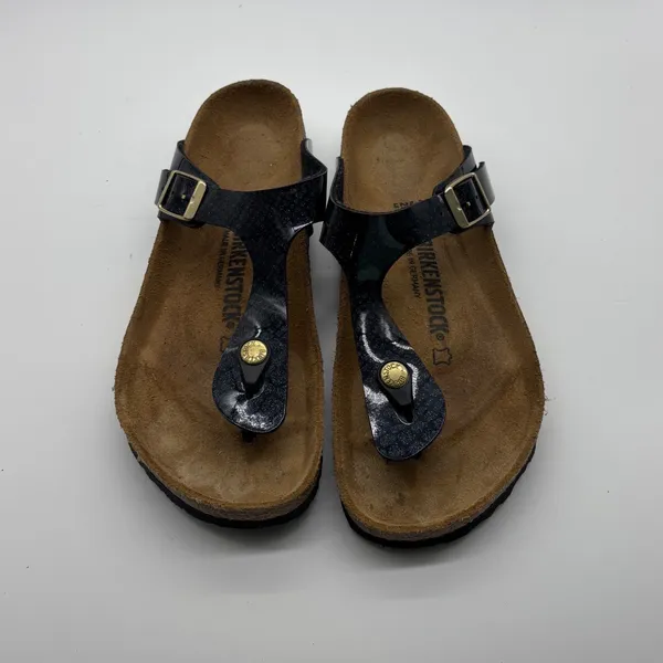 Birkenstock Gizeh Galaxy Black Glitter Patent Leather Sandals Womens 39 L8 M6 - Image 7