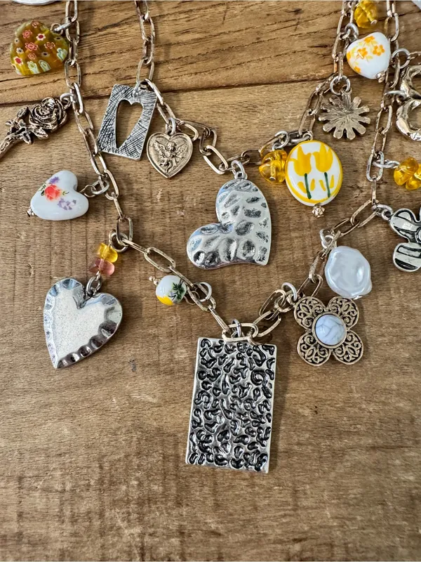 HTF Free People Maxamillion Charm Necklace Gold Silver Yellow ~ SOLD OUT! - Image 6