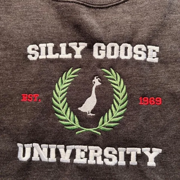 Silly Goose University Sweatshirt Dark Grey Women's Size‎ L - Image 3