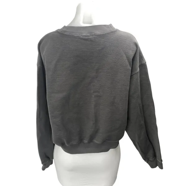 Madhappy Women's Charcoal Gray Spellout Logo Long Sleeve Sweatshirt Top Size L - Image 2