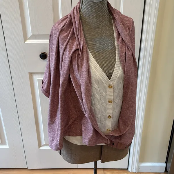 Lululemon Vinyasa heathered auburn convertible snap layering scarf or shawl - Image 5