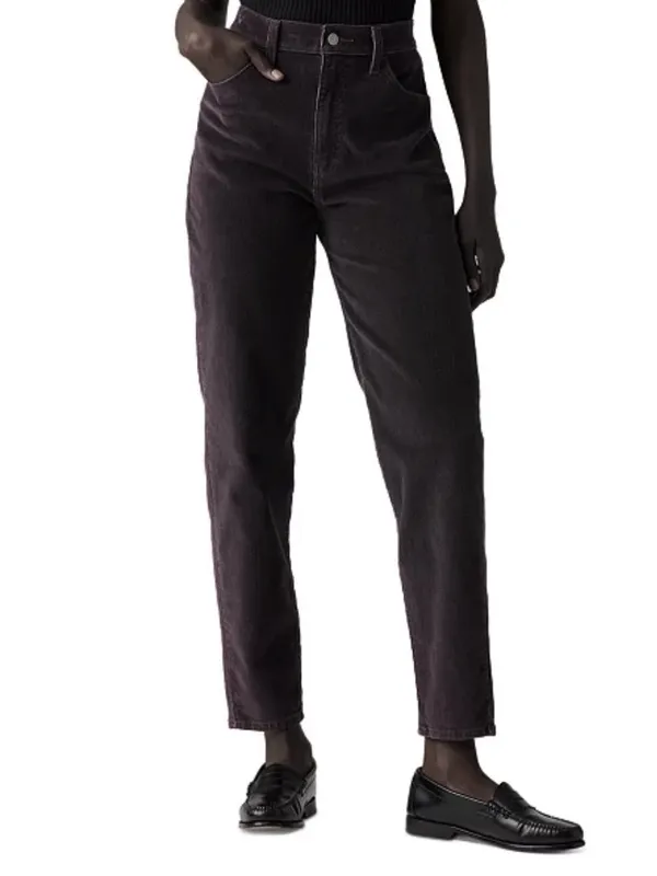 Levi's High-Waist Corduroy Mom Jean Black Ankle Size 27x30 Casual Classic - Image 7