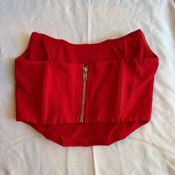 White Fox Red Corset Tube Top - Image 3