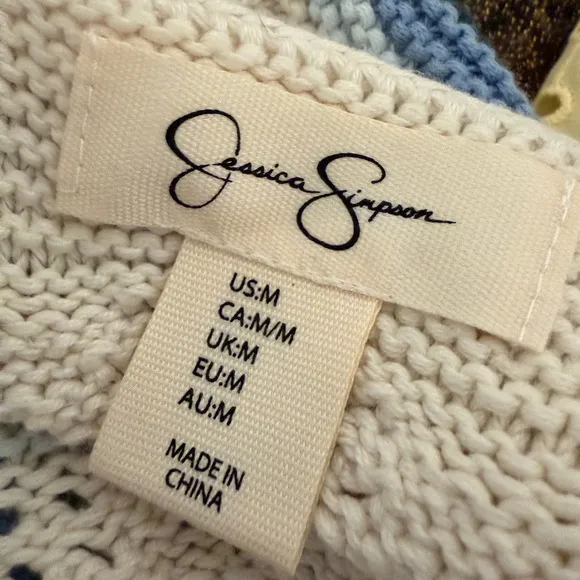 Jessica Simpson Crochet‎ Knit Crop Top Hippie Grandmacore Granola Festival - Image 4