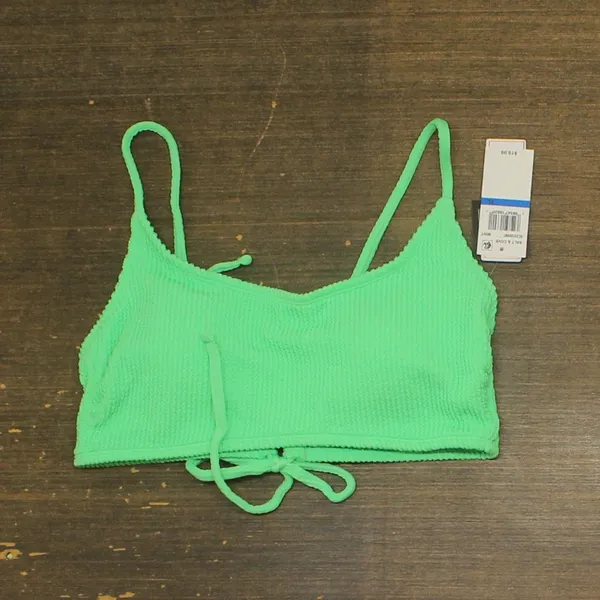 NWT Salt + Cove Juniors Rib Scrunch Scoop-Neck Bikini Top Mint Tea Green XL - Image 5