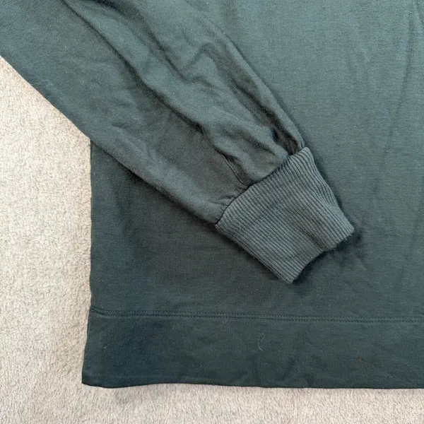 SOMA Women's Small Dark Green Collared Pullover Sweatshirt Snap Button Front - Image 2