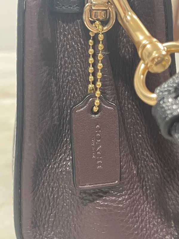 Nwt Coach Purse C8687 Mini Lane Top Handle Pebble Snake Leather Black - Image 3