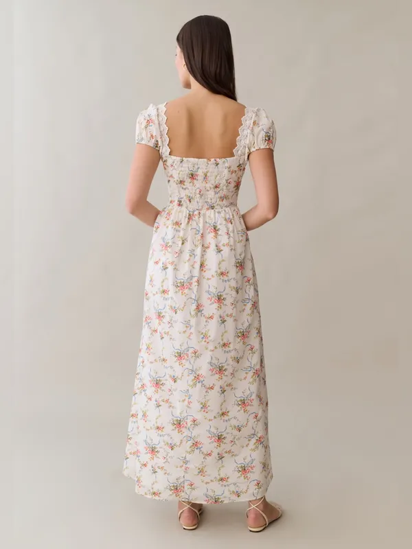 NWT few moda andi cotton dress size 4 sorella vintage bouquet floral maxi lace - Image 2