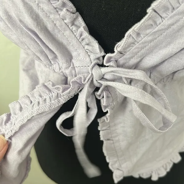 Lavender Ruffle Tie-Front Top NWT - Image 3