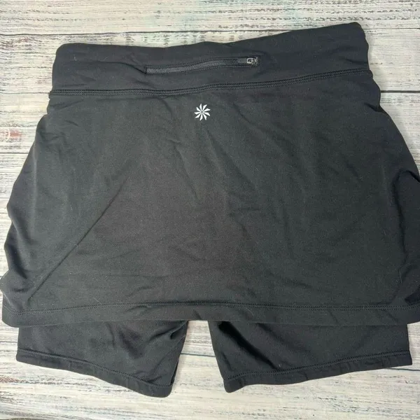 ATHLETA 2 in 1 Contender Skort Black Compression Short Liner Skirt Small - Image 2