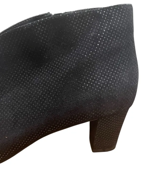 David Tate Fame V Throat Ankle Booties Leather Heels Black Women Size 10 Wide - Image 4