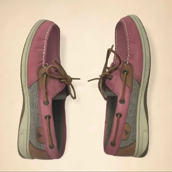 Sperry Top Slider Bluefish 2 Eye Boat Shoes in Washed Red - Image 4