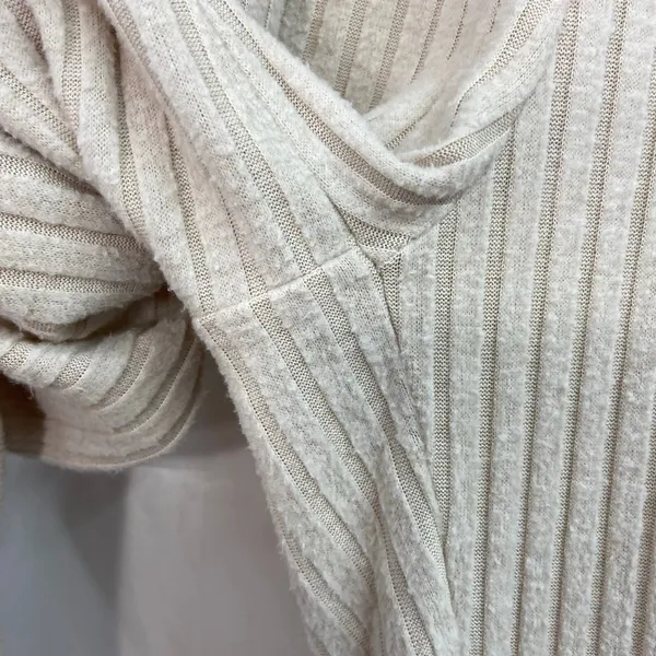 Women's beige soft‎ ribbed pull on drawstring high waisted lounge pajama pants M Size M - Image 3