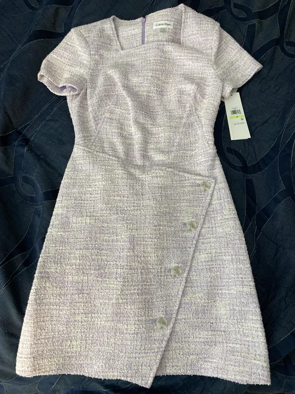 Calvin Klein Lavender Classy Tweed Dress - Image 5