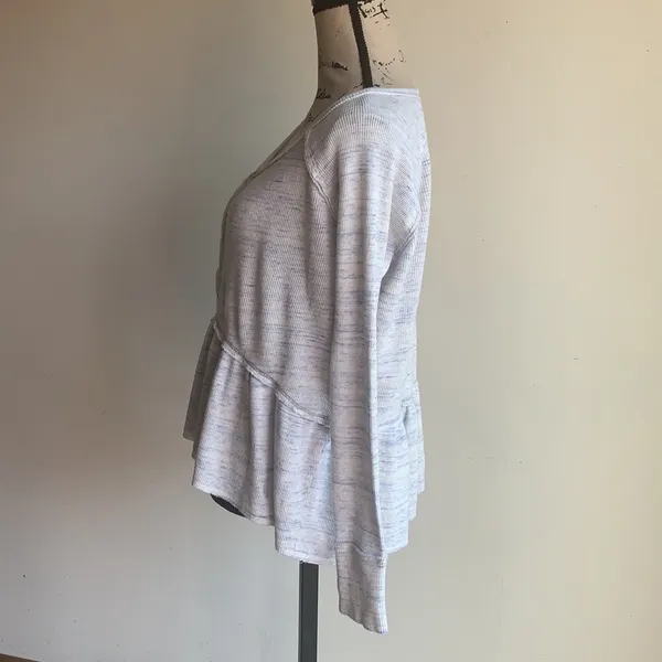 Free People We the Free Babydoll Peplum Purple Off White Top Size XS - Image 7