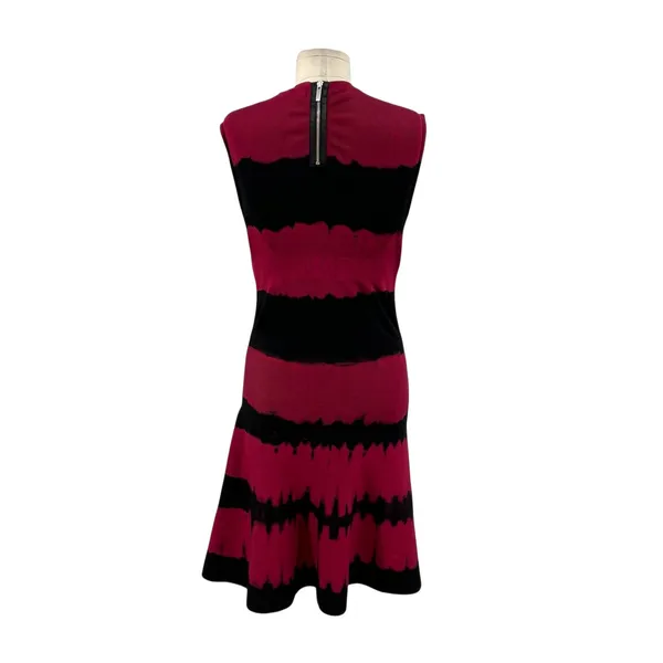 Karen Millen‎ Dress Bodycon Fit & Flare Sleeveless Tie Dye Red Black Size Small - Image 9