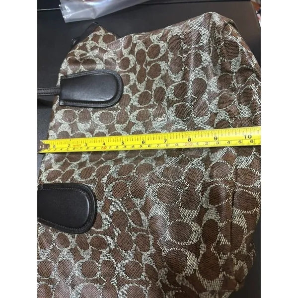 Coach F33504 Taxi Zip Top Tote In Signature Coated Canvas Women Bag Brown - Image 15