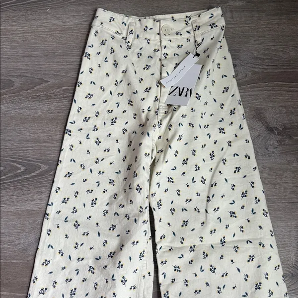 NEW Zara The Marine Straight Floral Jeans 2 - Image 6